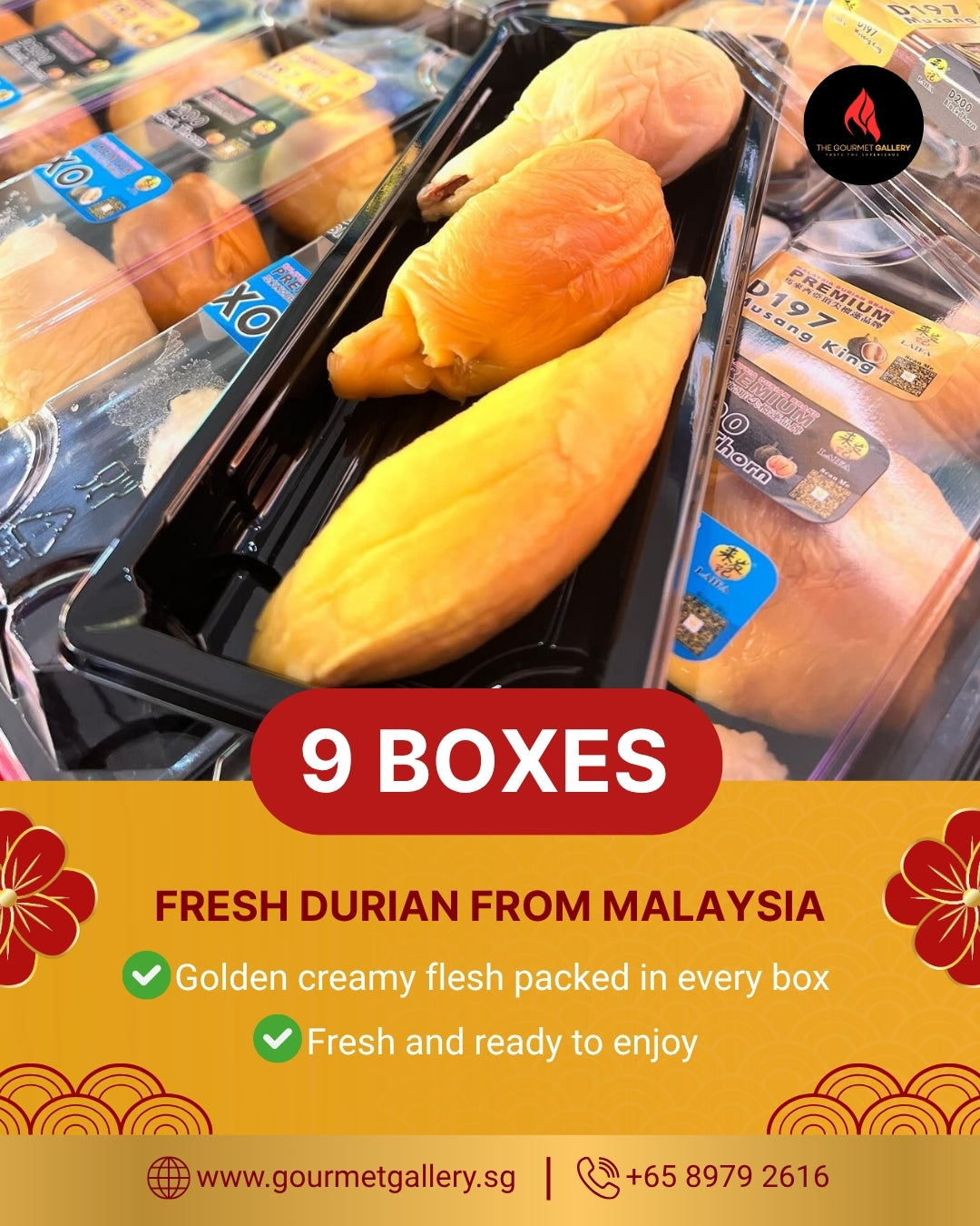 LAIFA FRESH D197 PAHANG MUSANG KING 新鲜彭亨州猫山王 (500G PER BOX)